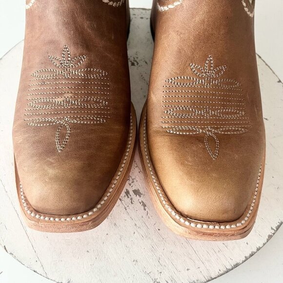 Lane RODEO HOUSTON Mens Cowboy Boots Size 10.5 Brown Leather Western Blunt Toe - Picture 6 of 11